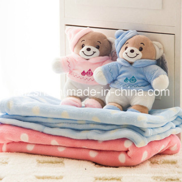 Couverture de bébé avec peluche Bear Coral Fleece Blanket